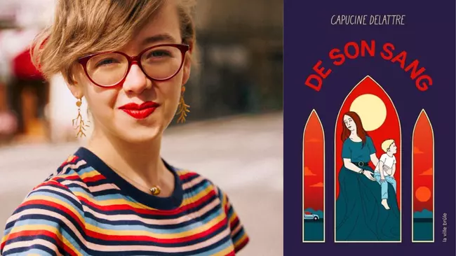 Capucine Delattre avec son livre "de son sang"